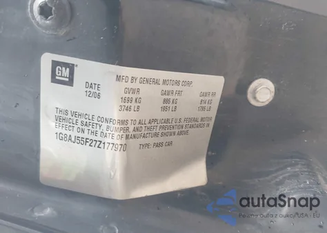 2007 Saturn Ion Ion 2 from USA, damaged, VIN 1G8AJ55F27Z177970